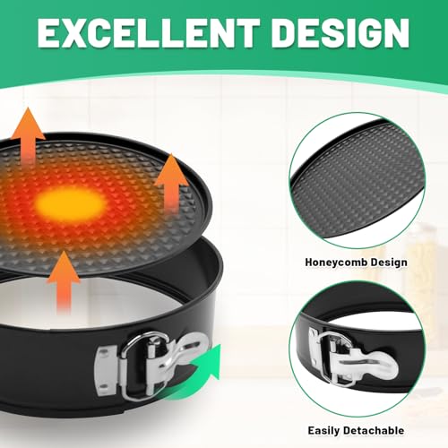 Springform Cake Pan Set,Non-Stick Springform Pans Set of 4 - color: Black4