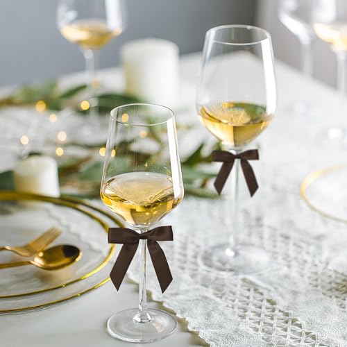50 Pcs Satin Bows with Twist Ties, 2.5 Inch Gift Wrapping Bows, Brown - color: Brown
