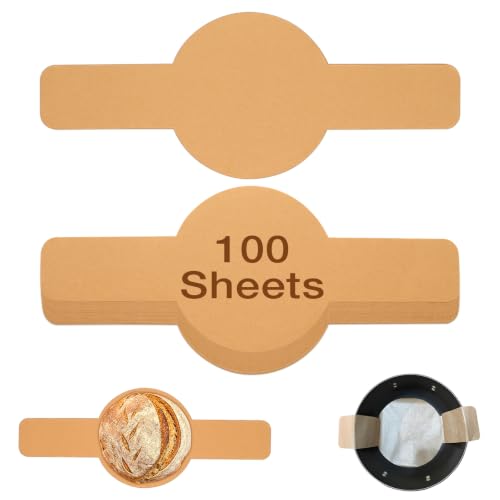 100 Pcs Parchment Paper for Sourdough Baking, Disposable Bread Sling for Dutch Oven, Parchment Paper with Long Handles for Easy Dough Transfer