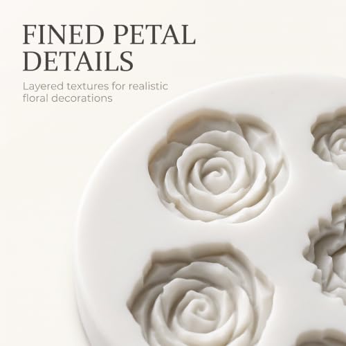 White Dessert Mold Food Grade Mini Rose Flower Teapot Mold Durable, Fondant and Gum Paste Molds,Candy Making Supplies