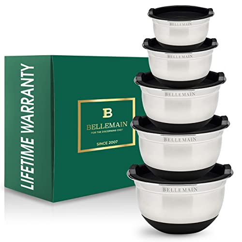 Bellemain Stainless Steel Mixing Bowls with Airtight Lids Set - Set of 5 - size: 5 Piece