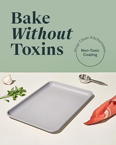 Caraway Non-Stick Ceramic Medium Baking Sheet Duo - color: Gray, size: 2x Medium 10" x 15"