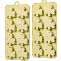 Shamrock Chocolate Molds, 2 Pack Silicone Dessert Mold, St. Patrick's Day Theme, Green, Silicone, BPA Free - size: Shamrock