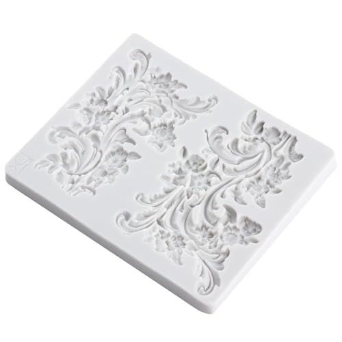 Lingzhi Baroque Fondant Mold Curlicues Scroll Lace Silicone Molds - color: Style A