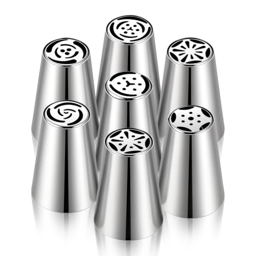 Russian Piping Tips Set, 7pcs Flower Frosting Nozzle Icing Tips