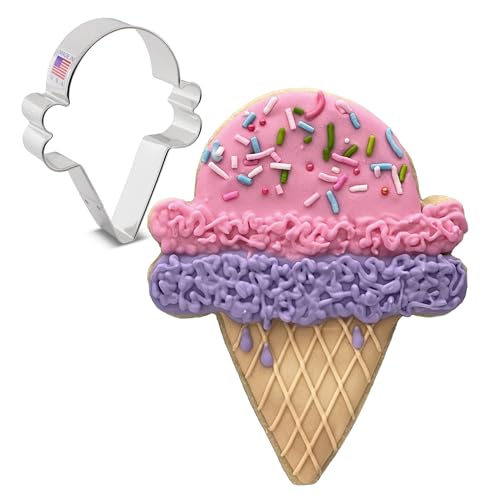 Ann Clark Ice Cream Cone Cookie Cutter, 4-1/8" Made in USA - style: Ice Cream