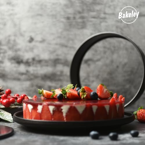 8 Inch Round Cake Pan Removable Bottom Nonstick Carbon Steel for Baking - color: Black, size: 8 inch
