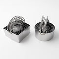 Stainless steel Cookie Cutters Set of 10, 5 sizes round and 5 sizes square Biscuit cutters with handles - size: Regular