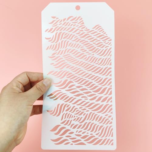 Mixed Media Art Stencils, 12 Pcs Abstract Stencils Crackle Marble Splatter Grain Bubble Background Texture Templates for Airbrush Painting Card Making Supplies, Layering Templates for DIY Crafts Paper