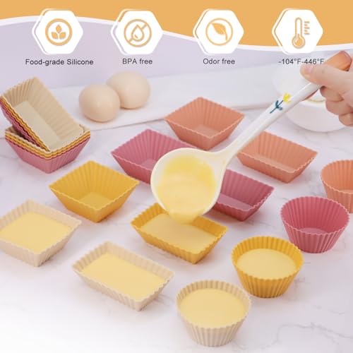 24Pack Silicone Muffin Baking Cups Cupcake Liners Lunch Box Bento Dividers - color: Orange Series, size: Regular Size