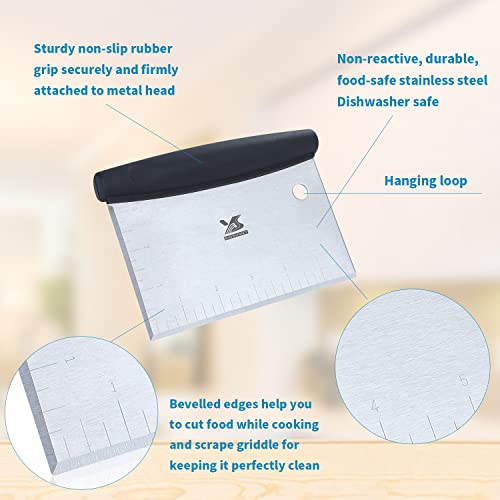 MSY BIGSUNNY Dough Scraper Baking Pastry Cutter Good Grip Pastry Scraper Chopper Stainless Steel Dough Cutter - size: 13 CM Dough Scraper
