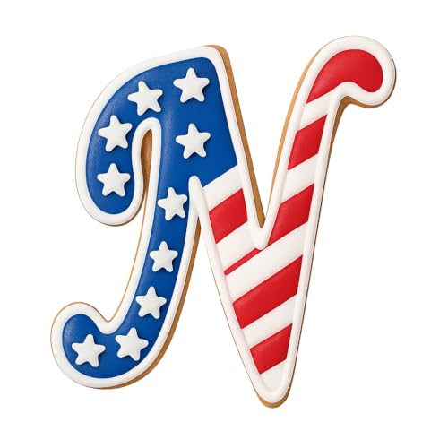 Mighty Gadget Fancy Cursive Letter A to Z Cookie Cutter - 4" Tall Alphabet Baking Mold (Random Color) (N) - color: N