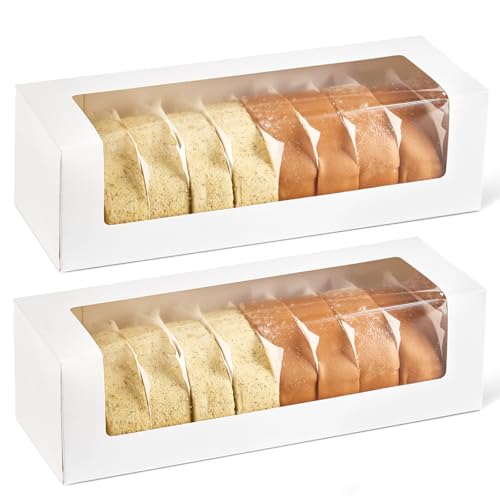 Roll Cake Boxes with Window, 12x4x3.5 Inches, 24 Pack