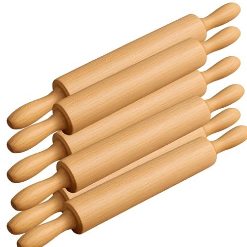 Rolling Pin for Baking Pizza Dough Non-Stick Dough Roller with Handles 18 Inches Long Baking Rolling Pin for Pizza, Fondant, Crust, Cookie & More - size: Pack of 6