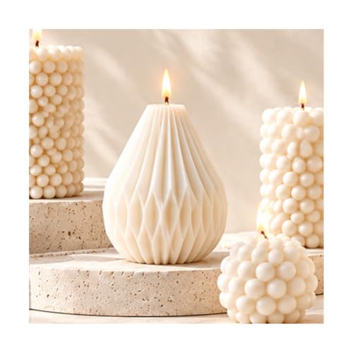 Silicone Candle Molds, 3D Pear Shape Scented Candle Mold, Classic Geometric Design, Colorless, BPA Free, Silicone Molds for Candle Making, DIY, Resin, Wax, Soap, Clay, Chocolate Etc - color: Pear Form