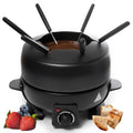 Electric Fondue Pot Set - 2-Liters Black Electric Pot with 6 Stainless Steel Fork - Temperature Control Ideal for Cheese, Caramel, Chocolate - Non-stick and Dishwasher Safe Fondue Pot Set by Stilaris