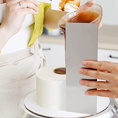 8.6 Inch Stainless Steel Cake Scraper Metal Scraper for Cake Smoother Leveler Scraper Cake Decorating Comb Cake Cutter for Mousse Butter Cream - size: Style 1