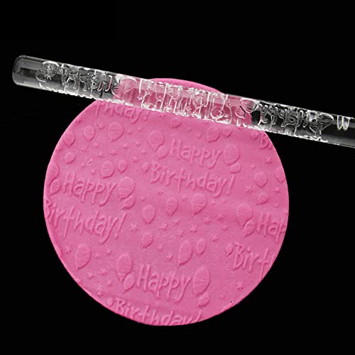 Rengue Birthday Theme Embossed Acrylic Rolling Pin, Dough Roller (#11) - size: 51035 birthday