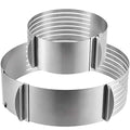 2 Pack Cake Slicer, Stainless Steel Cake Cutter Leveler 7-Layer 6-8 inch and 9-12 inch Adjustable Cake Ring Molds for Baking, Cutting and Slicing Cakes - Silver