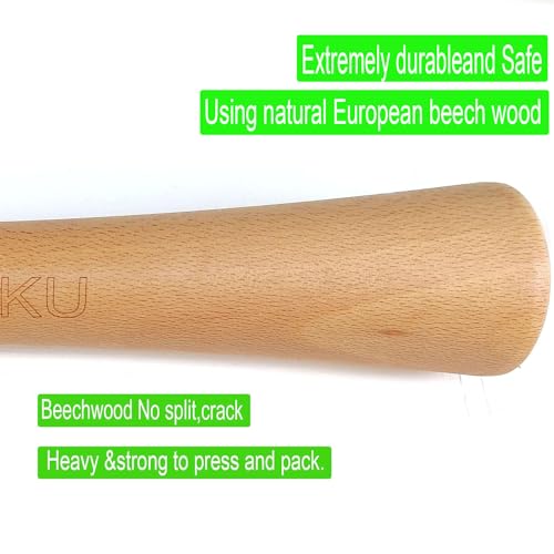 12" Sauerkraut Pounder Natural Beech Wood smasher for Fermentation Crocks and Mason Jars - Cabbage Tamper Fermenting Food Tool - size: 12 Inch