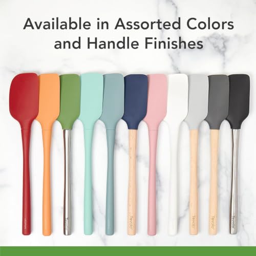Tovolo Mini Spoon Spatula Wooden Handle Set for Cooking & Baking, Heat Resistant Safe for Cast Iron BPA Free Silicone Mixing Tool Natural Wood Perfect for Scraper Mixing Spooning, Cayenne Red - color: Cayenne