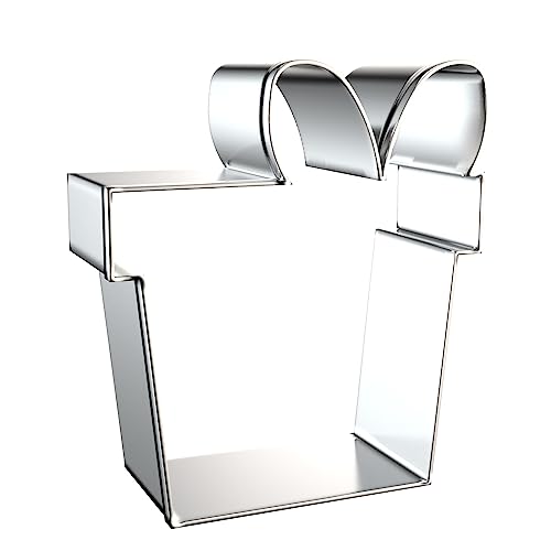Gift Present Box Cookie Cutter Set Large - 5", 4", 3", 2" - 4 Piece - Stainless Steel - color: Gift Box