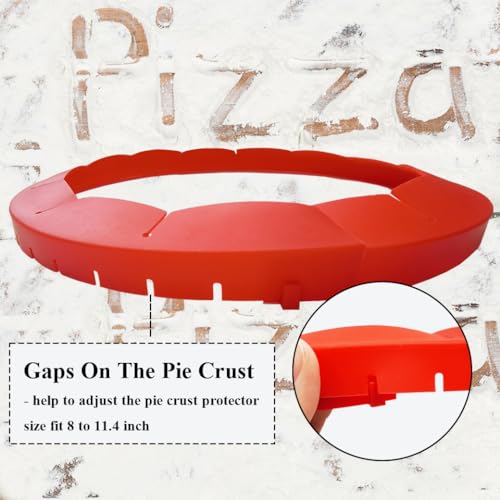 Adjustable Silicone Pie Crust Shields Baking Protectors Cover Ring Fits 8-11.4 Inch Pies Baking Pie Crust Shield Protector Cover for Edges (Red-1Pcs) - color: Red-1pcs