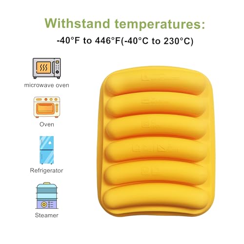 Silicone Baking Molds, Sausage-Shaped - color: Yellow