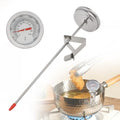 Candy/Deep Fry Thermometer with Pot Clip - 8" Stainless Steel Stem Meat Cooking Thermometer for Frying and Candle Making, Turkey, BBQ, Grill, Instant Read, Analog Display - size: 8 inch