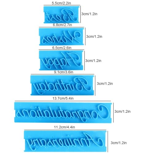 18 Pieces Fondant Stamp Cutter Set,3 Set Script Letter Embossers for Happy Birthday Anniversary Cakes,Blue Cookie Icing Sugarcraft Decorating Tools
