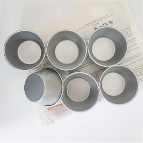 3 Inch Metal Pudding Molds, Mini Egg Tart Pan, Round Flan Baking Cup - size: 3.3" x2.2" x1.57" Carbon Steel