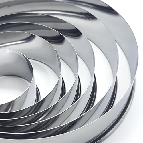 Doczen Large Cookie Cutter Set, 6-Piece Stainless Steel Biscuit Cutters, Heavy Duty Metal Ring for Burger Press & Meat Shaping, Tortilla Crust & Clay Pottery Cutting Tool