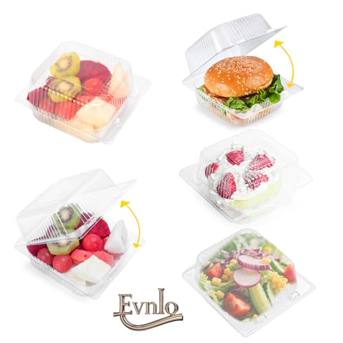 Evnlo 300 Count Heavy Duty Clear Clamshell Food Containers Hinged with Lids - color: Clear - 300 Count