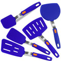 5-Pack Silicone Spatula Set Turner Spatulas (Dark blue) - color: Dark Blue