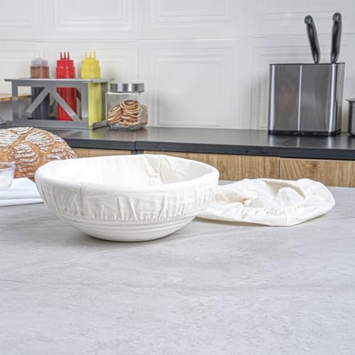 Restaurantware 9 In Rattan Banneton Proofing Baskets, 2 Liners, 10 Ct - size: Round-10 Count