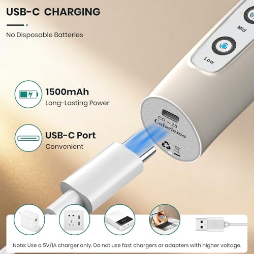 Colarlemo Milk Frother Handheld Rechargeable, Frother Wand Drink Mixer Electric Whisk for Coffee, Detachable With 3 Stainless Whisks, Hand Mixer for Lattes, Cappuccino, Matcha, Egg, No Stand, Beige - color: Light Beige, style: without stand