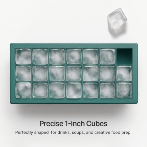 Ice Cube Tray with Lids, Small Silicone Molds for Cocktails & Drinks - color: Green