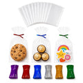 600 Clear Cello/Cellophane Treat Bags and Ties 4'' x 6'' (10.2 x 15.2cm) - 1.4 Mil Extra OPP Plastic Poly Bags for Gift in Bulk for Lollipop Cake Pop Candy Buffet Chocolate Cookie Wedding Supply
