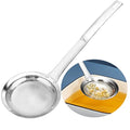 TBWHL Multi-functional Fat Skimmer Spoon for Cooking- Stainless Steel Fine Mesh Strainer with Handle for Skimming Grease and Foam DIA 3.7" - size: Dia 3.7"