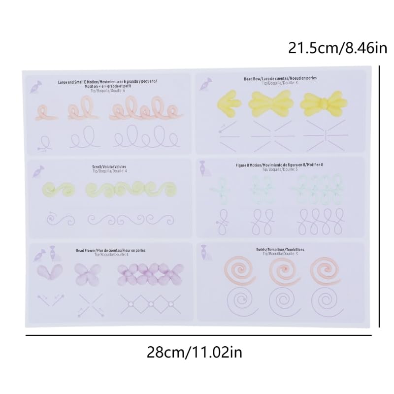 13pcs Cake Icing Piping Drawing Board Template Paper