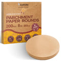 Katbite Unbleached Parchment Paper Rounds, Heavy Duty, 8 Inch 200Pcs - color: Brown, size: 8inch
