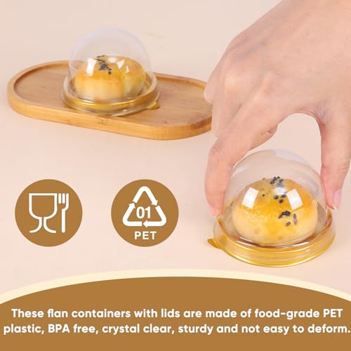 50 Pcs Mini Cake Containers with Clear Dome Lids