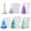 5PCS 3D Christmas Tree Silicone Candle Soap Epoxy Resin Wax Mold - color: 5PCS Christmas Tree Mold