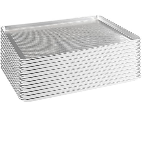 HARDURA Aluminum Perforated Baking Sheet Pan 18"L X 26"W X 1"H, 12Packs - size: 18" x 26", style: 12PACK Perforated