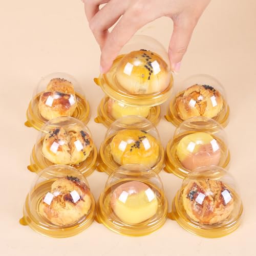 50 Pcs Mini Cake Containers with Clear Dome Lids