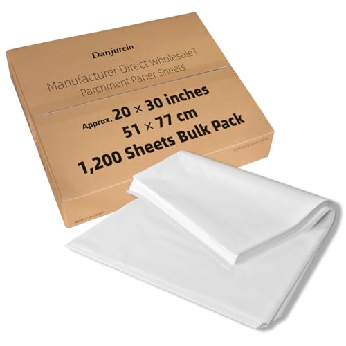 20x30" 1200 Bulk Sheets Commercial Heavy-Duty Extra Large Parchment Paper - color: White, size: 20"×30.3" (51×77cm) - 1200 sheets