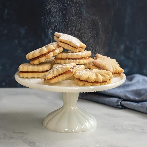 Nordic Ware Pretty Pleated Cookie Stamps Silver Cast Aluminum with Wood Handles, Grey, 3-Piece