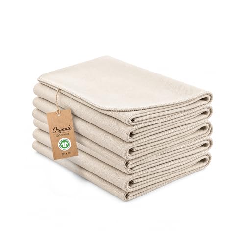 Flour Sack Towels for Bread Dough Proofing – Unbleached, Thick Organic Cotton Baking Cloth for Baguettes, Ciabatta, Pastry – Reusable, 28"x28", 6-Pack - color: Bread Cover, size: 28"x28" - 6 Pack