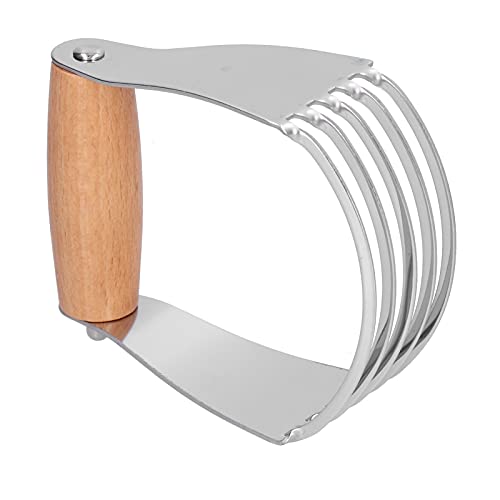 Pastry Cutter, Stainless Steel Dough Cutter, Pastry Blender with 5 Heavy Duty Blades and Comfortable Handle for Pastry Baking, Handle Length 7.5cm
