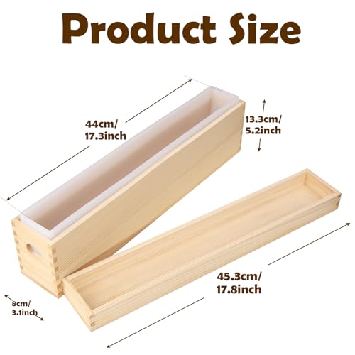 Silicone Soap Molds for Soap Making, 2.2L/77oz Soap Mold with Wooden Cover, Loaf Soap Making Tools - size: 2.2L/77oz-deep